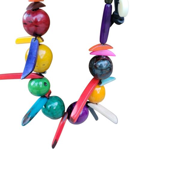 Cotton Candy Dopaminecore Kidcore Tagua Necklace - Picture 2 of 8